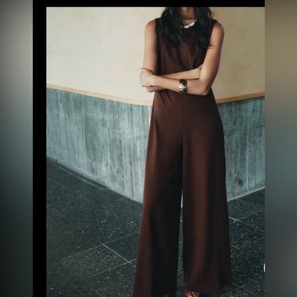 Pants - Zara MONO PALAZZO HEAVY COTTON